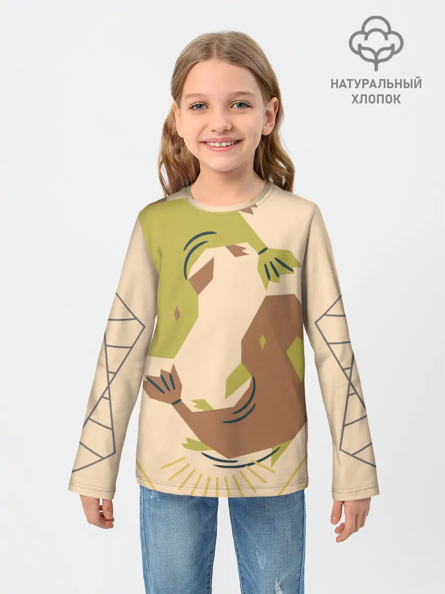 Детский лонгслив / Рыбы. Знаки зодиака, море