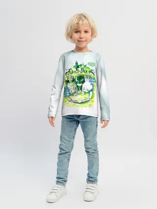 Детский лонгслив / Аста и Юно малыши Чёрный клевер