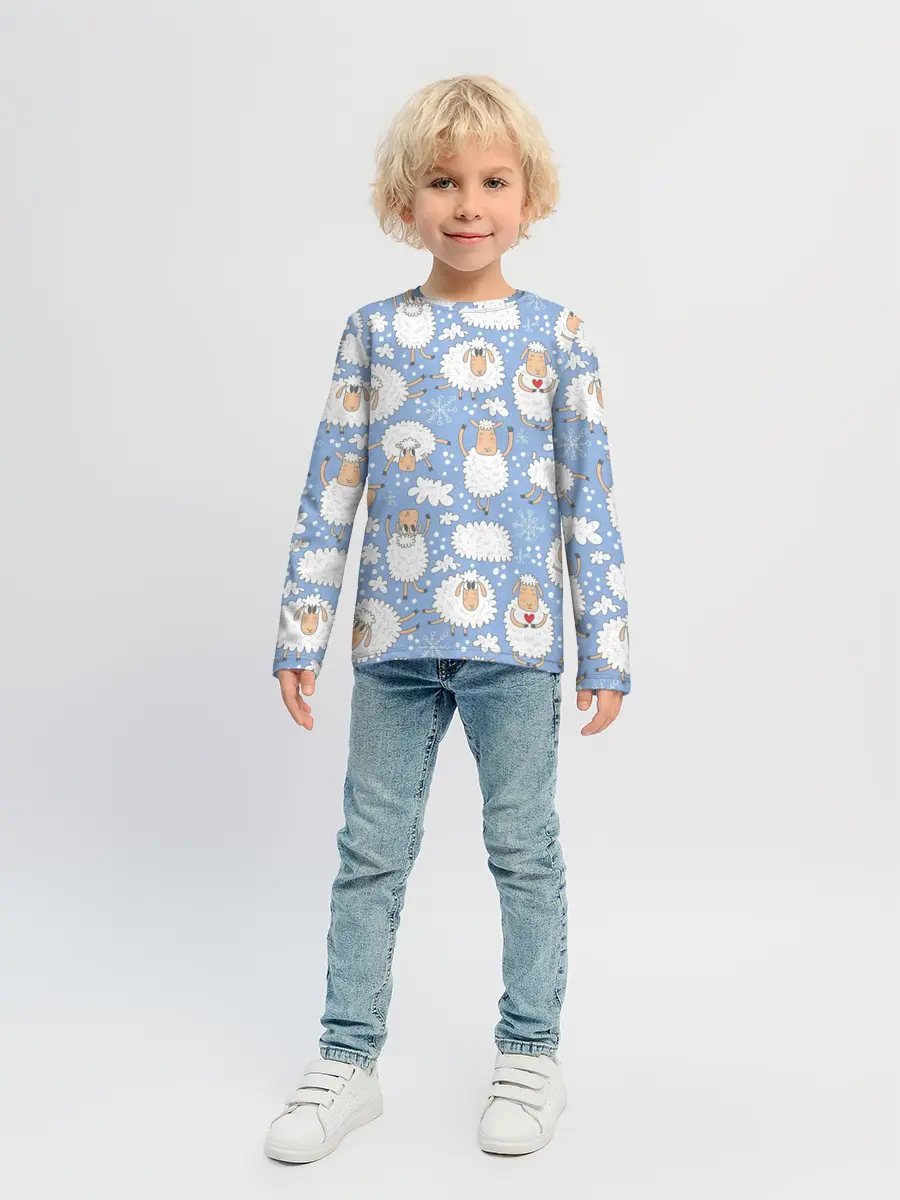 Детский лонгслив / Счастливые овечки