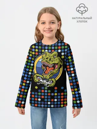 Детский лонгслив / Динозавр-игрок