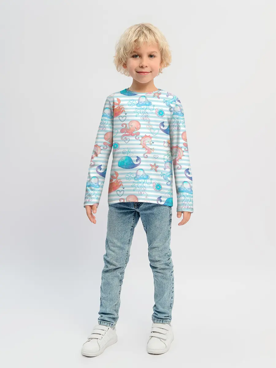 Детский лонгслив / Морские жители