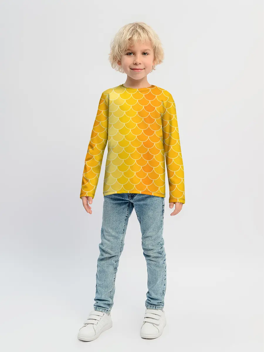 Детский лонгслив / Желтая чешуя