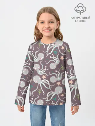 Детский лонгслив / Осьминоги