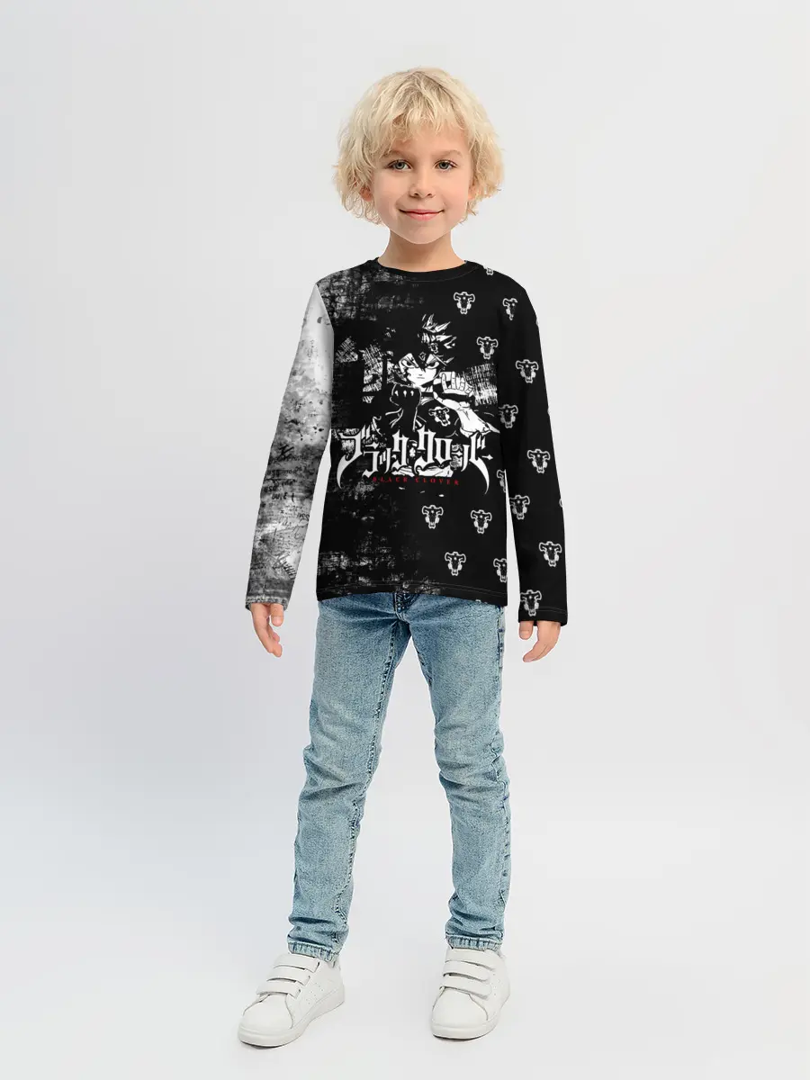 Детский лонгслив / Черный Аста Чёрный клевер