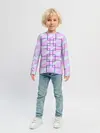 Детский лонгслив / графический: клетка полоска