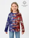 Детский лонгслив / Сине-Красные Разводы