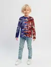 Детский лонгслив / Сине-Красные Разводы