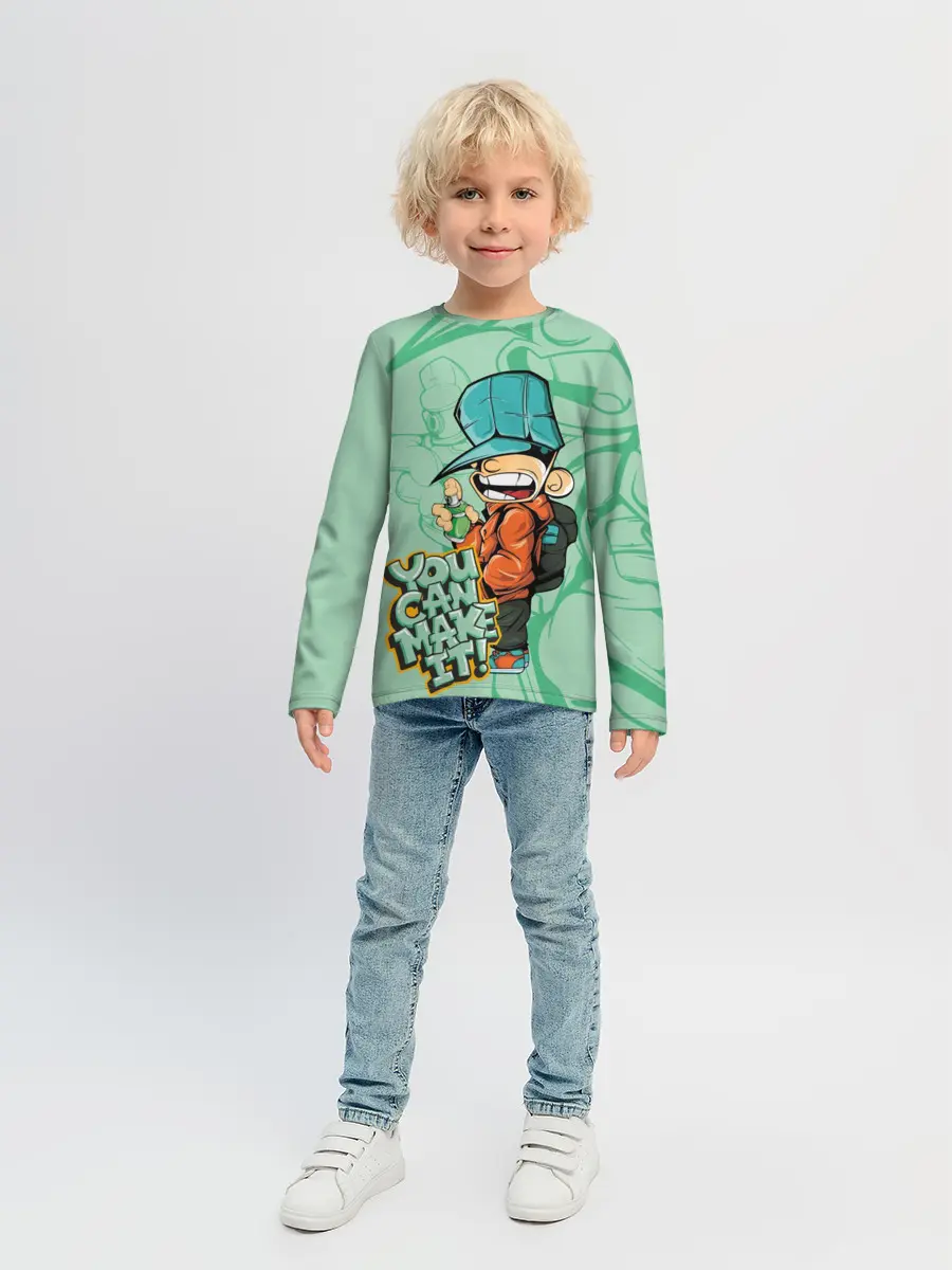 Детский лонгслив / Люблю граффити