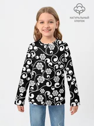 Детский лонгслив / Векторные цветы