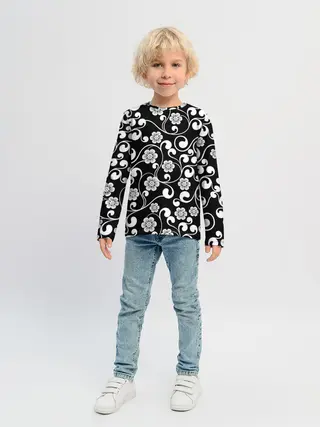 Детский лонгслив / Векторные цветы