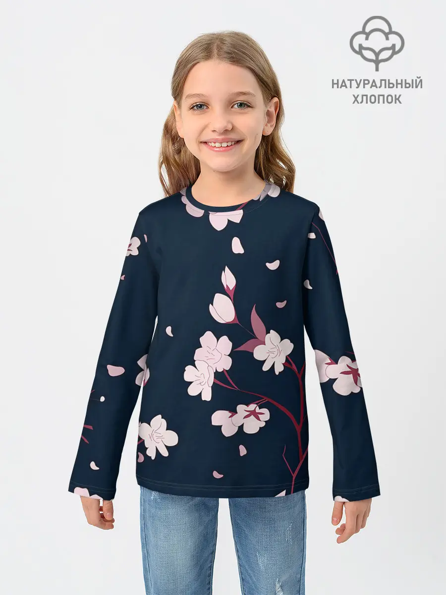Детский лонгслив / Веточки сакуры