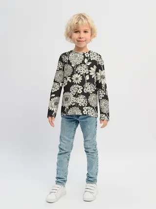 Детский лонгслив / Белые цветы