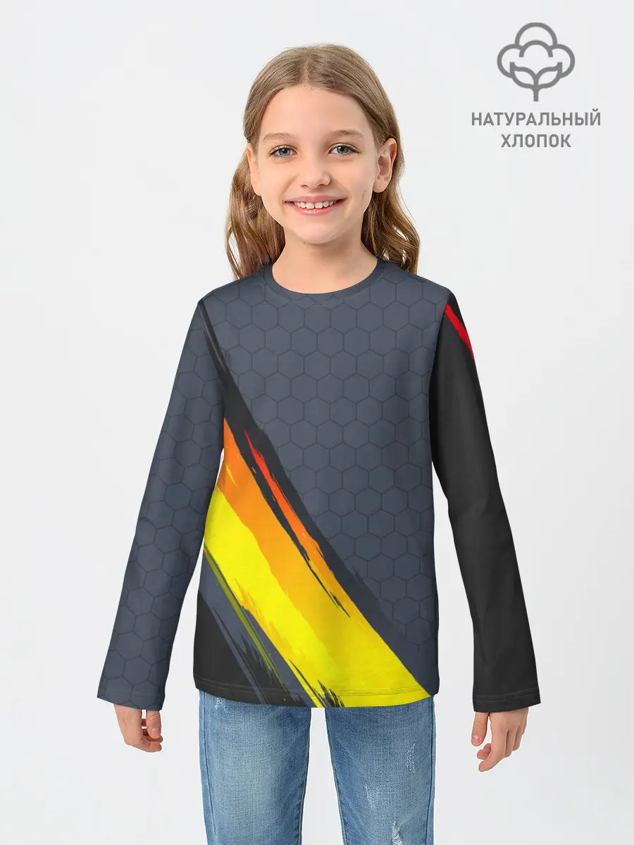 Детский лонгслив / Gray Yellow Style