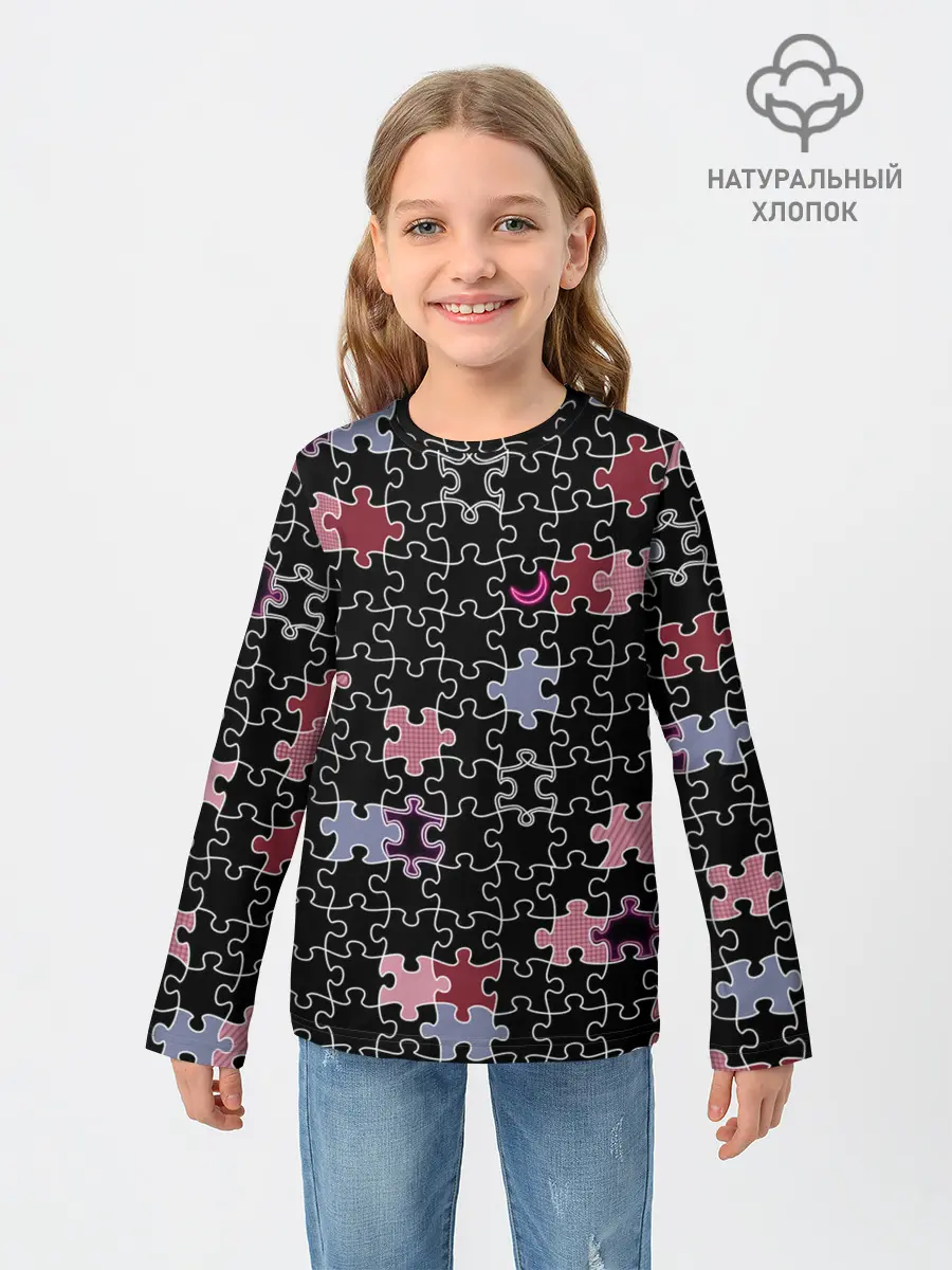Детский лонгслив / Пазлы Винтажный стиль
