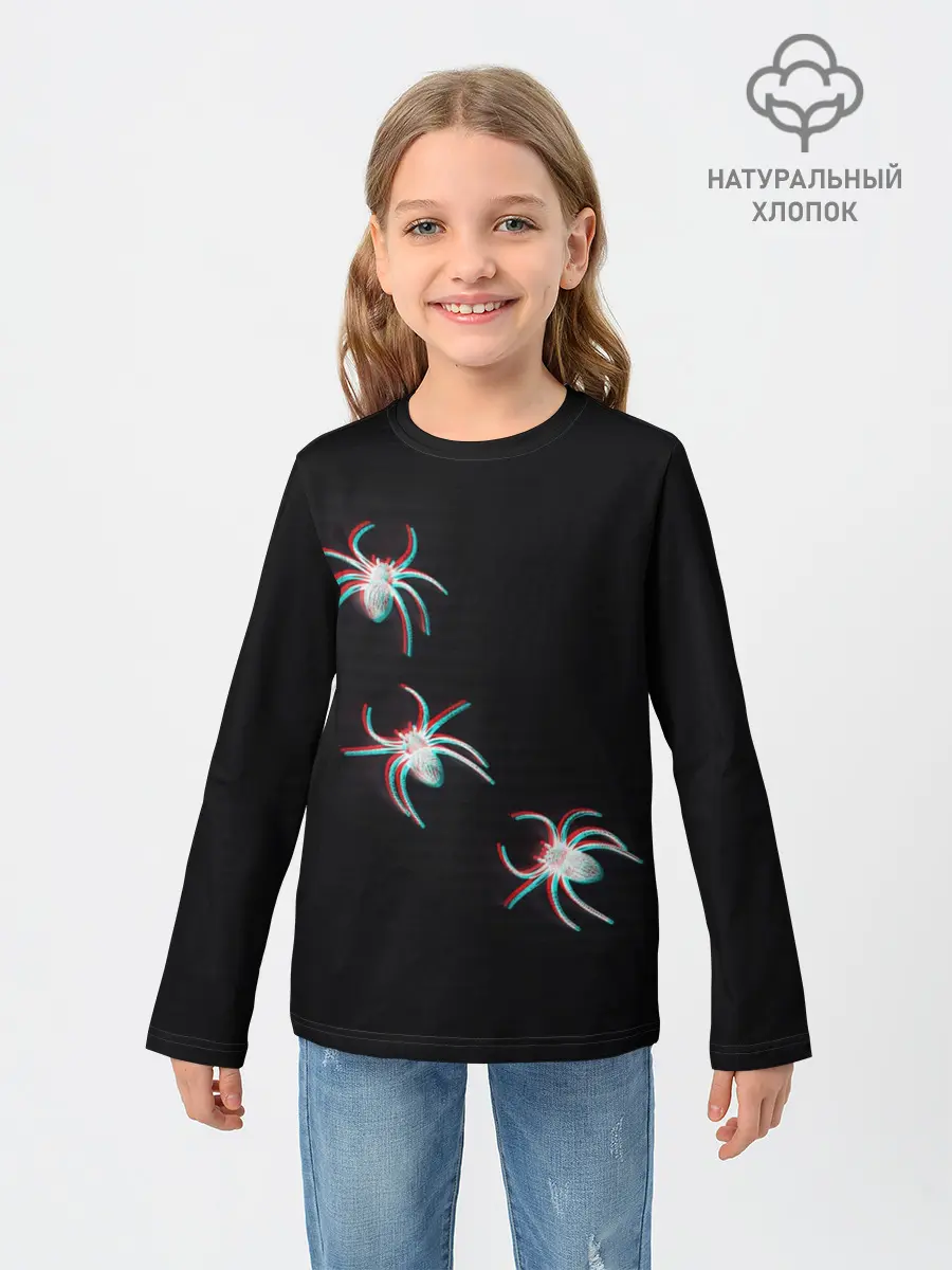 Детский лонгслив / ПАУКИ ГЛИТЧ / GLITCH SPIDERS