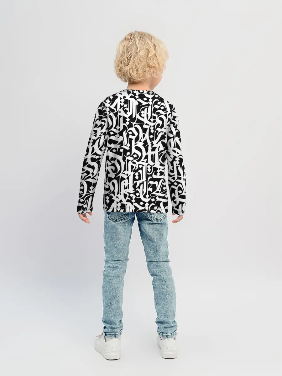 Детский лонгслив / КАЛЛИГРАФИЯ / CALLIGRAPHY