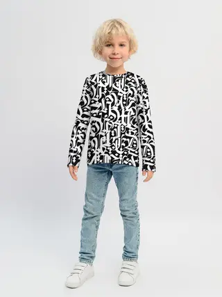 Детский лонгслив / КАЛЛИГРАФИЯ / CALLIGRAPHY