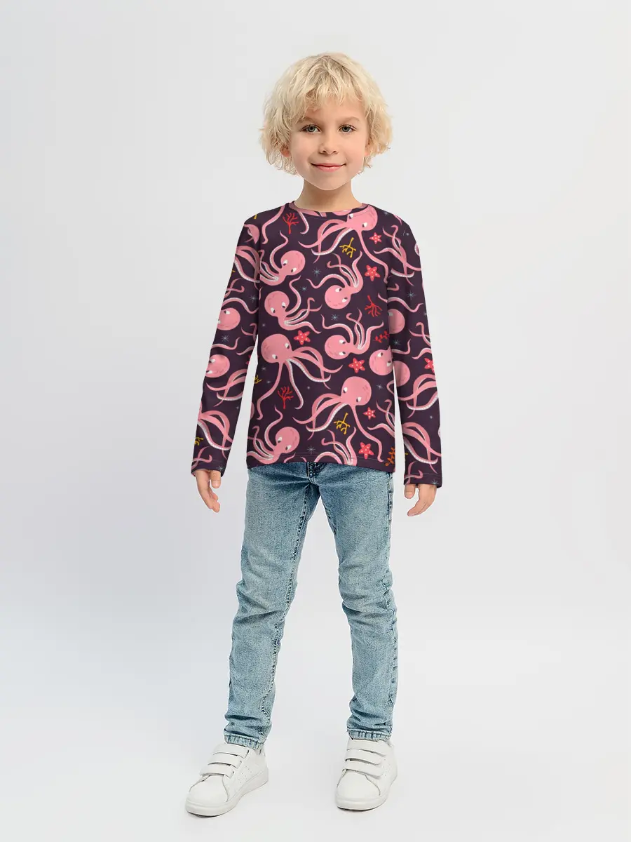 Детский лонгслив / Осьминоги