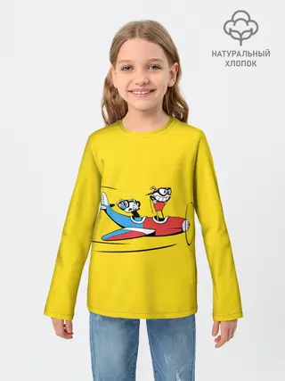 Детский лонгслив / Летящие кружки