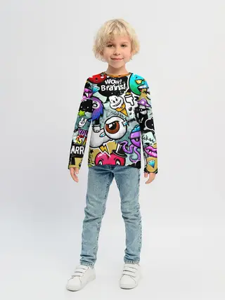 Детский лонгслив / Граффити