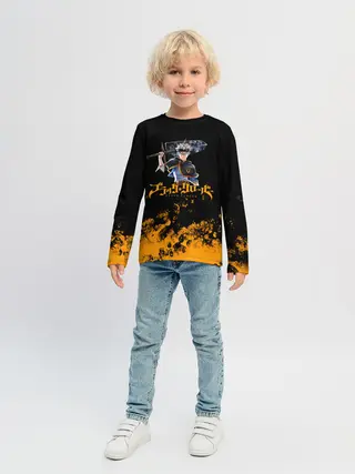 Детский лонгслив / Аста с мечом Чёрный клевер