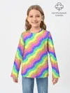 Детский лонгслив / Радужные волны