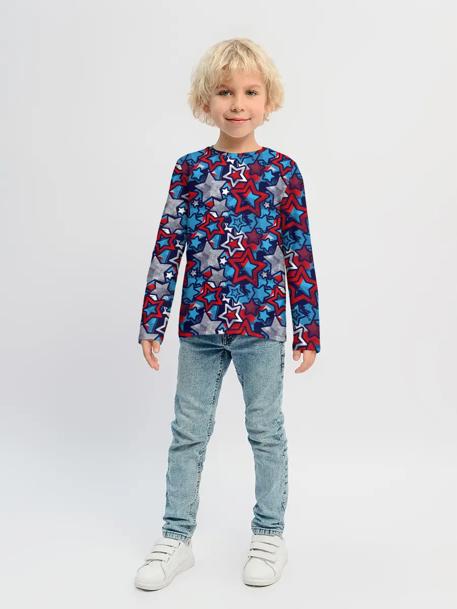 Детский лонгслив / 3D звездочки