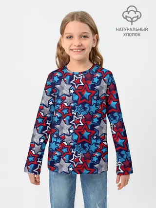 Детский лонгслив / 3D звездочки