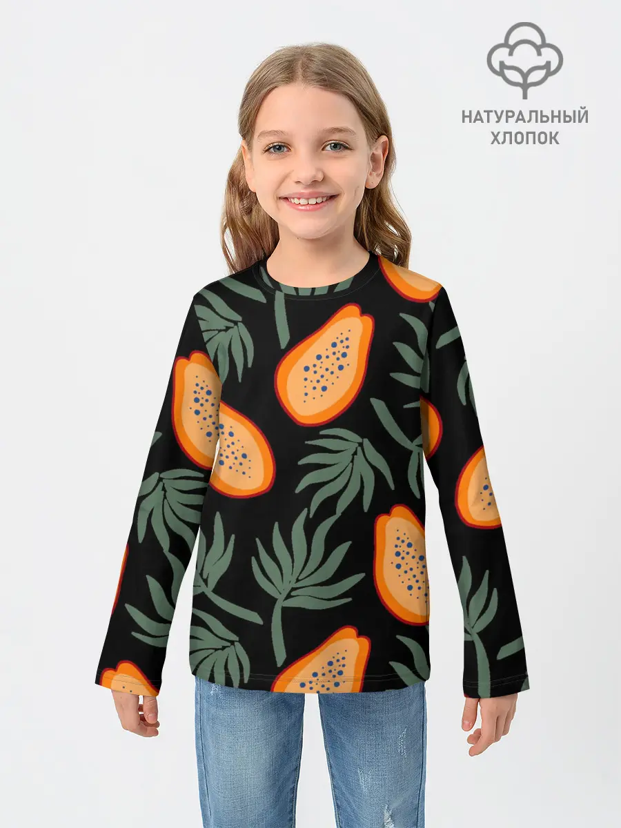 Детский лонгслив / Папайя