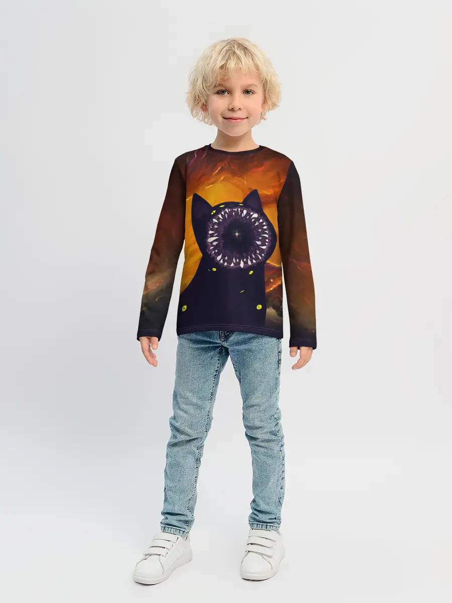 Детский лонгслив / Космический кот | Space Cat