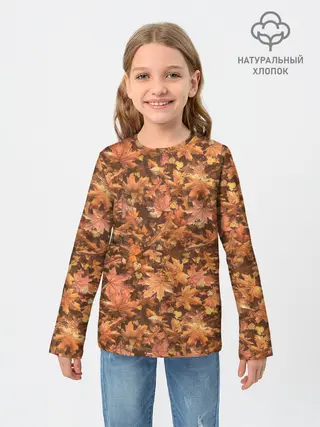 Детский лонгслив / Осеннее листопад
