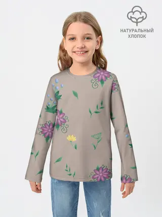 Детский лонгслив / Цветочная эстетика