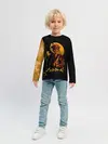 Детский лонгслив / Чёрный клевер Аста желтая луна