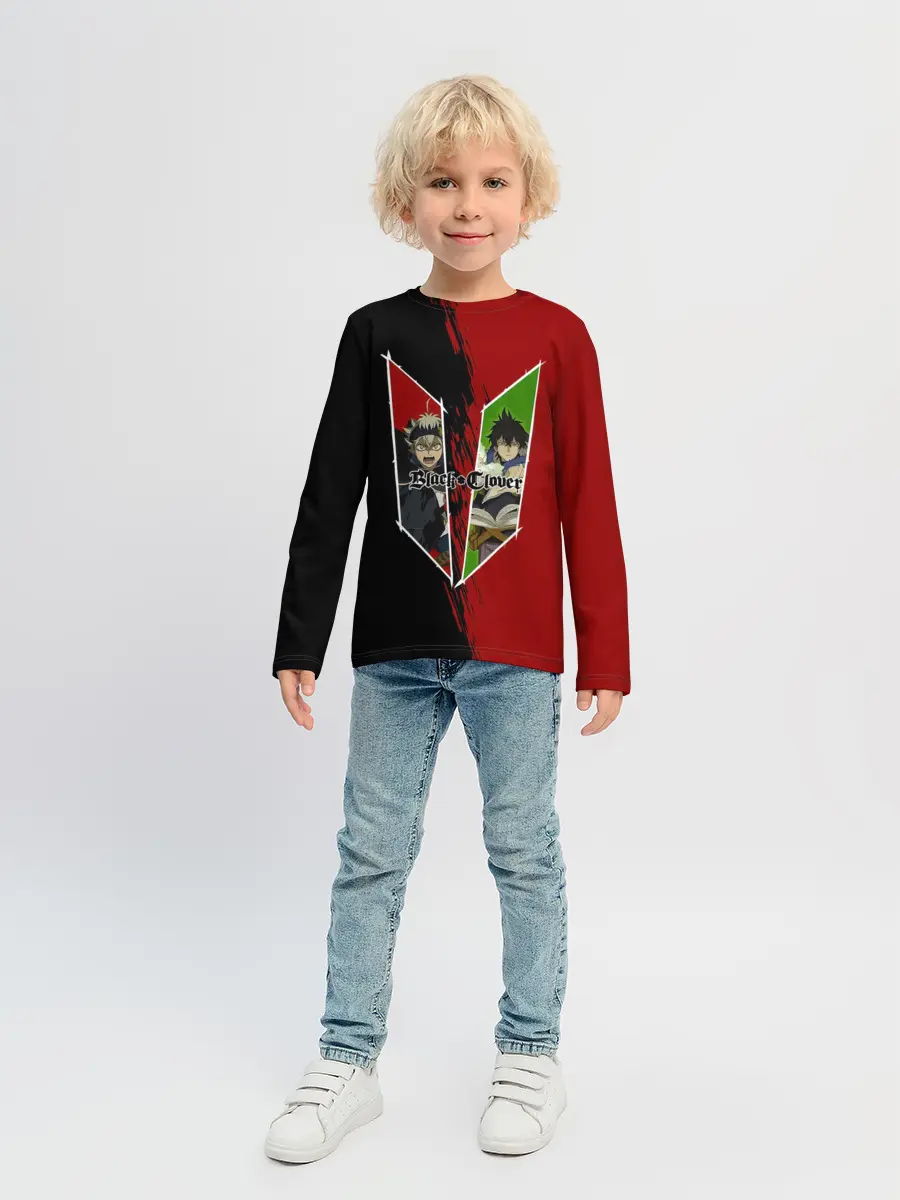 Детский лонгслив / Аста | Юно Чёрный клевер