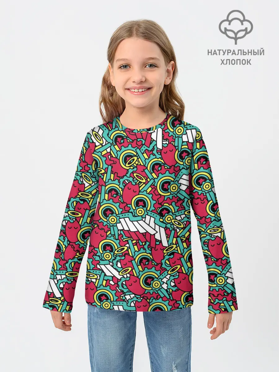 Детский лонгслив / РЭКИ КЯН ПАТТЕРН | SK8