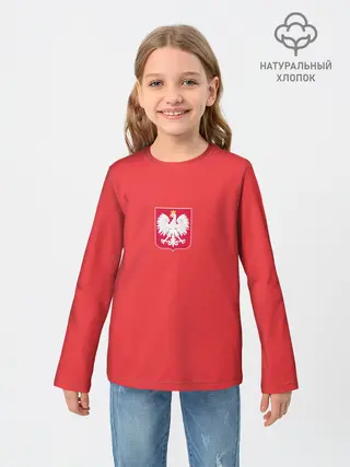 Детский лонгслив / Польша футбольная форма