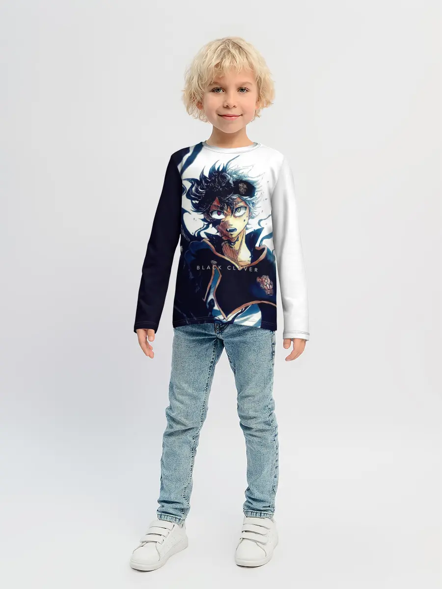 Детский лонгслив / Черный Аста Чёрный клевер