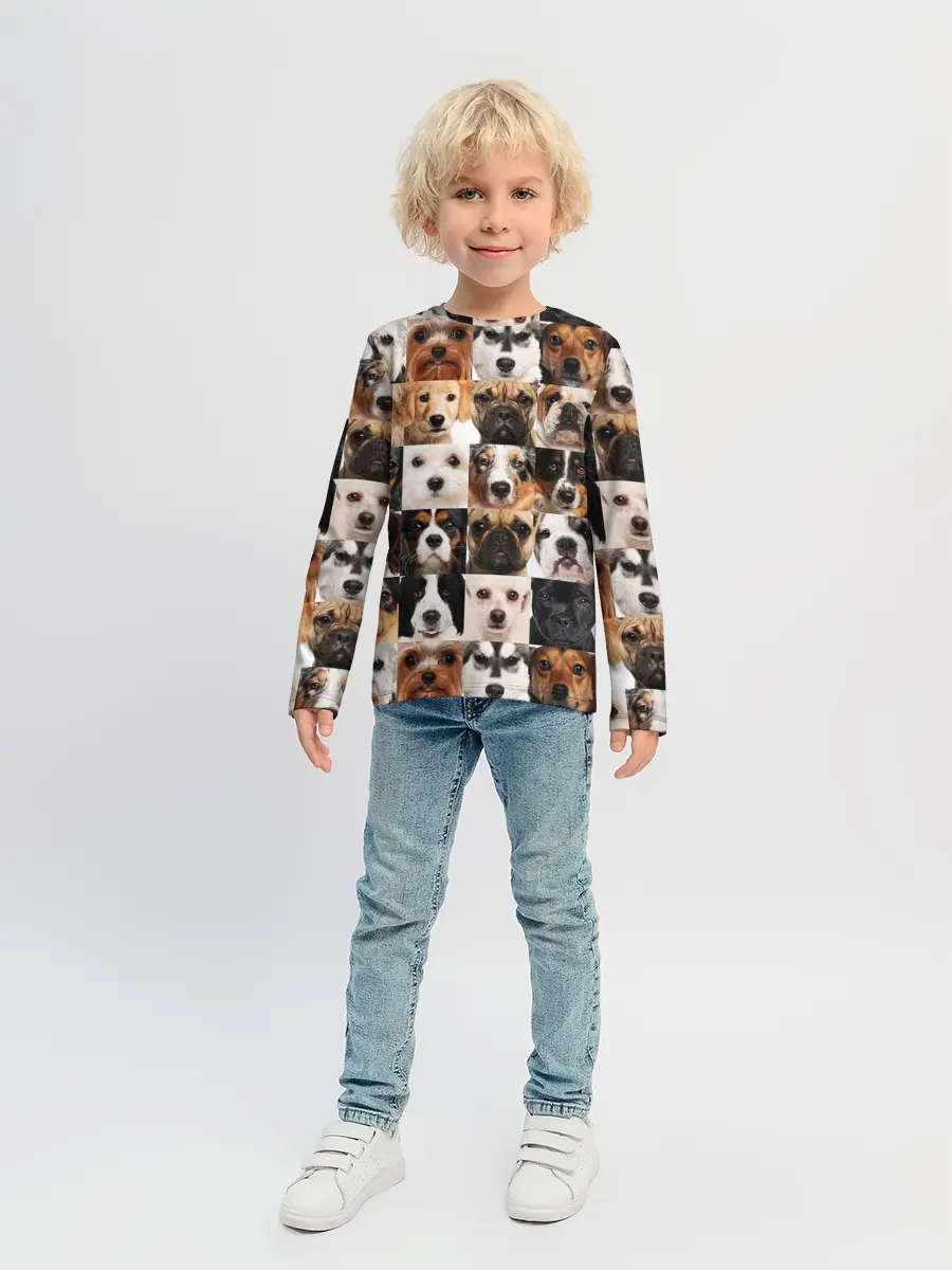 Детский лонгслив / Я ЛЮБЛЮ СОБАК / I LOVE DOGS