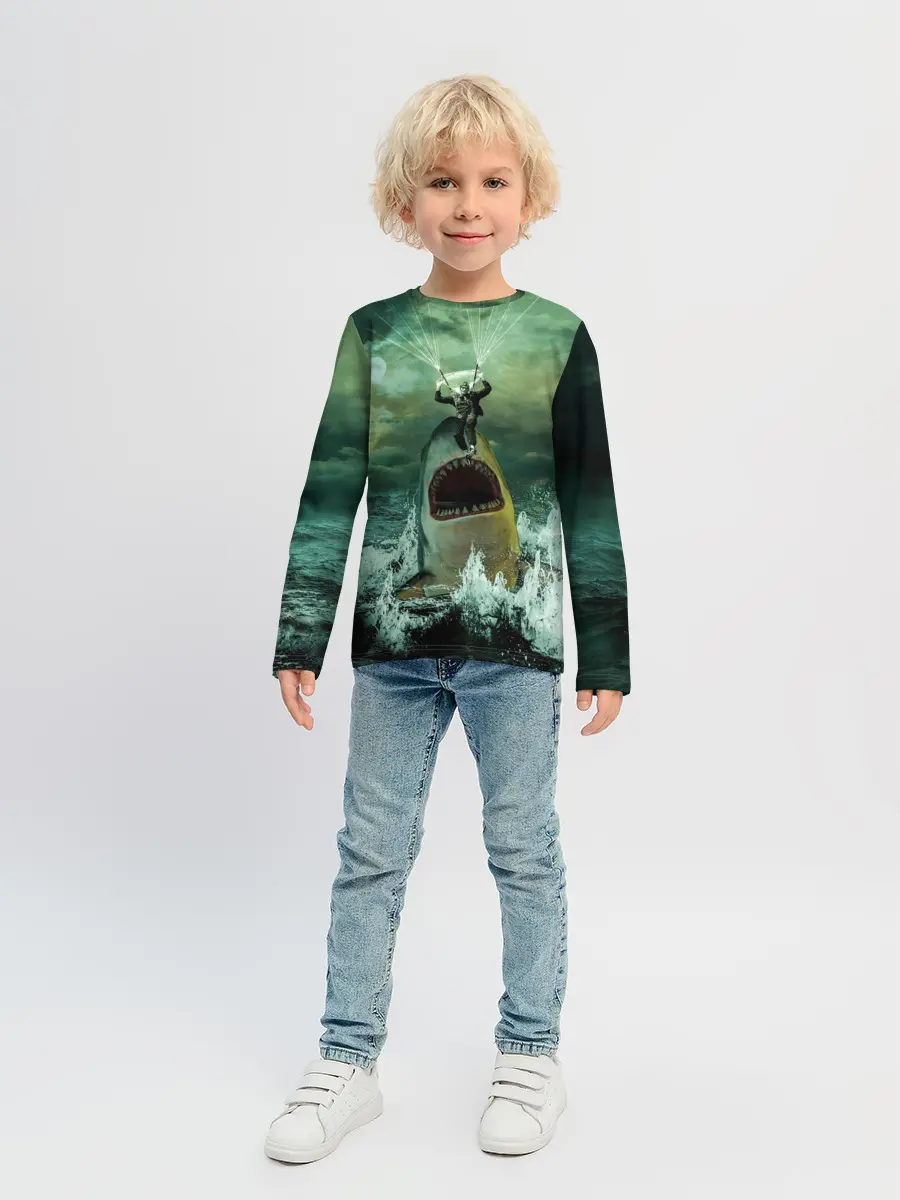 Детский лонгслив / Shark Attack | Акула атакует