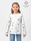 Детский лонгслив / Цветы и бабочки
