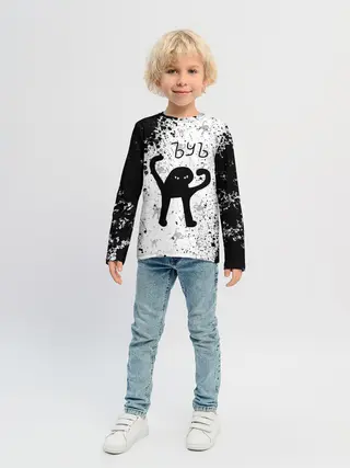 Детский лонгслив / ЪУЪ СЪУКА брызги красок