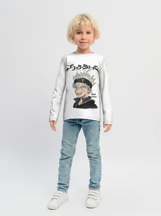 Детский лонгслив / Чёрный клевер Аста