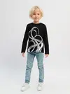 Детский лонгслив / Octopus Black and White