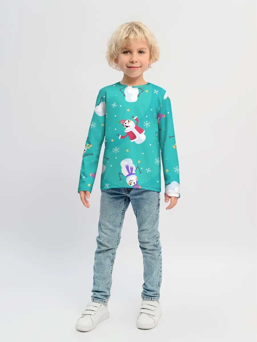 Детский лонгслив / РазНые Снеговики