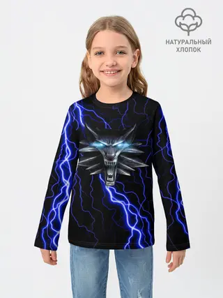 Детский лонгслив / THE WITCHER МОЛНИЯ BLUE