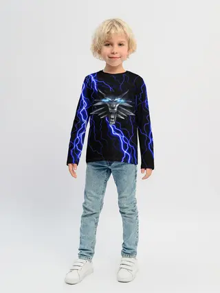 Детский лонгслив / THE WITCHER МОЛНИЯ BLUE