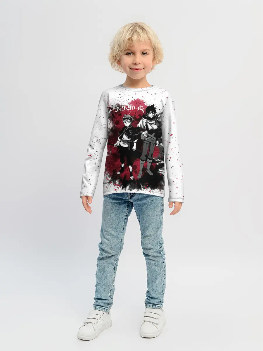 Детский лонгслив / Чёрный клевер Аста и Юно