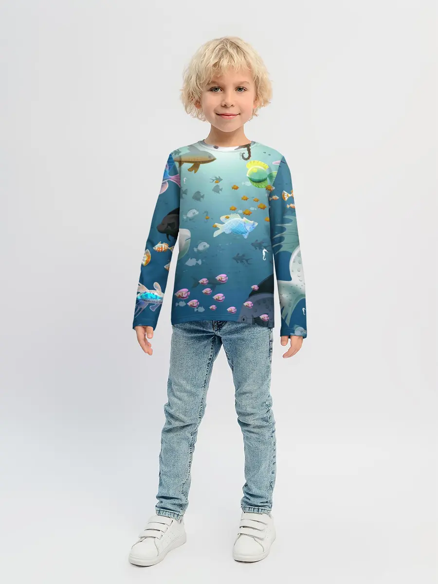 Детский лонгслив / Мультяшные рыбки | Пляжная
