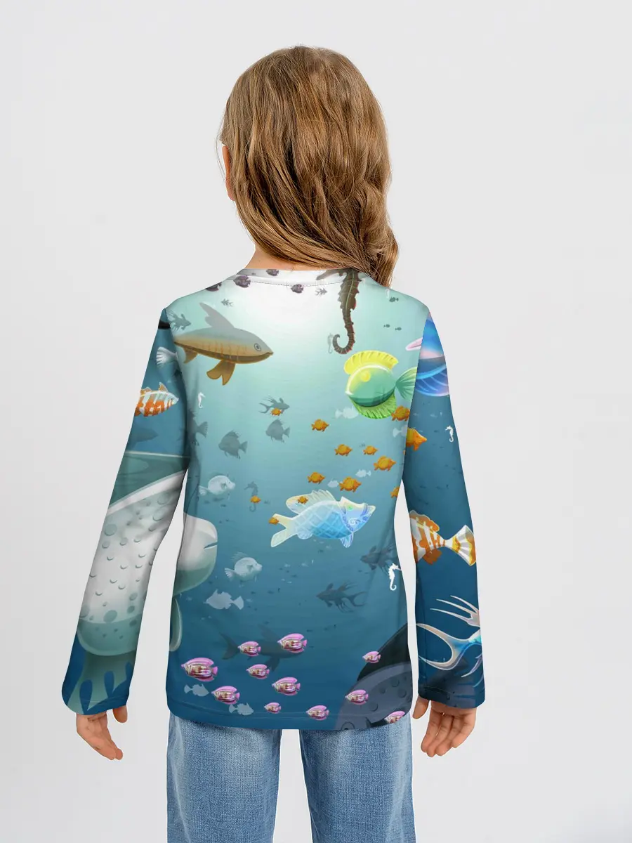 Детский лонгслив / Мультяшные рыбки | Пляжная