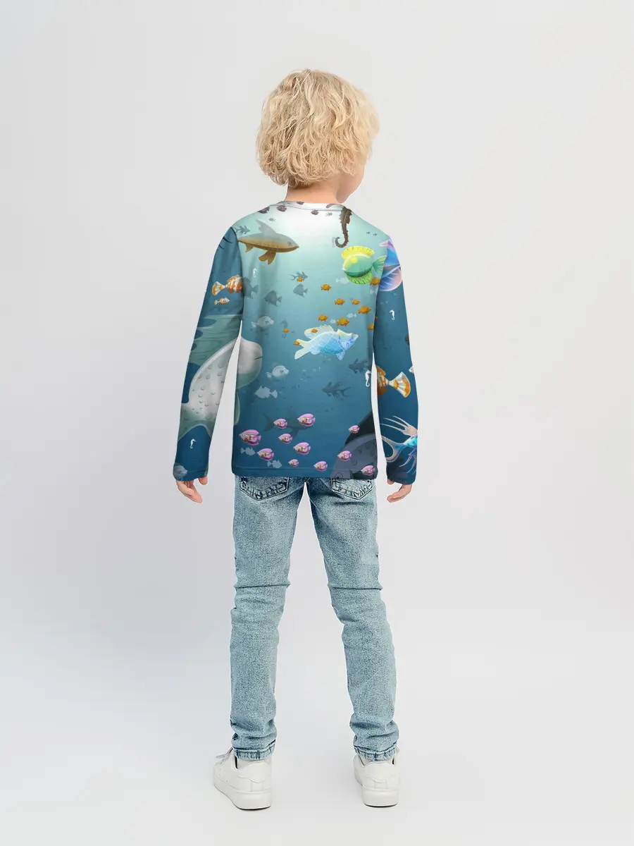 Детский лонгслив / Мультяшные рыбки | Пляжная